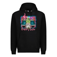 Black happy easter gnomes farm truck Premium Hoodie - Jasminsmagicworld