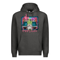 Charcoal Heather happy easter gnomes farm truck Premium Hoodie - Jasminsmagicworld