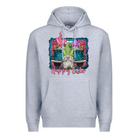 Heather Grey happy easter gnomes farm truck Premium Hoodie - Jasminsmagicworld