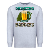 Heather Grey drinking buddies with beer Premium Sweatshirt - HRA Design Shop