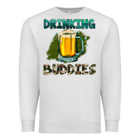 Oatmeal Heather drinking buddies with beer Premium Sweatshirt - HRA Design Shop
