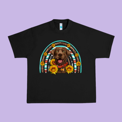 Chocolate Labrador Rainbow Urban Heavy Tee Designed By Artiststas