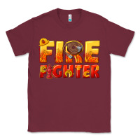 Burgundy firefighter Classic Tee - texasbilliewilder