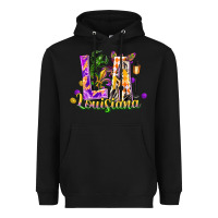 Black louisiana la mardi gras Heavyweight Hoodie - FaDigitalArtStudio