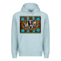Blue Mist western baby cow turquoise gemstones  leopards Premium Hoodie - BarkalooDesign