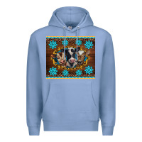 Colony Blue western baby cow turquoise gemstones  leopards Premium Hoodie - BarkalooDesign