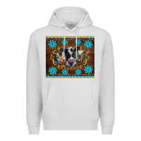 Dove Grey western baby cow turquoise gemstones  leopards Premium Hoodie - BarkalooDesign