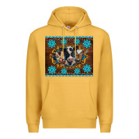 Mustard western baby cow turquoise gemstones  leopards Premium Hoodie - BarkalooDesign