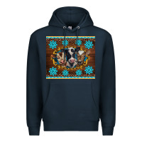 Navy western baby cow turquoise gemstones  leopards Premium Hoodie - BarkalooDesign