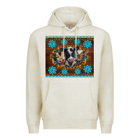 Oatmeal Heather western baby cow turquoise gemstones  leopards Premium Hoodie - BarkalooDesign