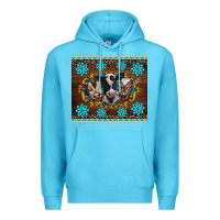 Ocean Blue western baby cow turquoise gemstones  leopards Premium Hoodie - BarkalooDesign