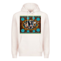 Pale Pink western baby cow turquoise gemstones  leopards Premium Hoodie - BarkalooDesign