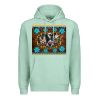 Seafoam western baby cow turquoise gemstones  leopards Premium Hoodie - BarkalooDesign