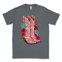 Charcoal Heather floral cowgirl boots Classic Tee - texasbilliewilder