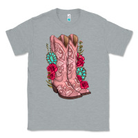 Heather Grey floral cowgirl boots Classic Tee - texasbilliewilder