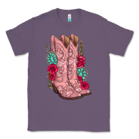 Lavender floral cowgirl boots Classic Tee - texasbilliewilder