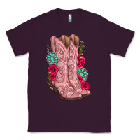 Plum floral cowgirl boots Classic Tee - texasbilliewilder