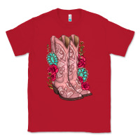 Red floral cowgirl boots Classic Tee - texasbilliewilder