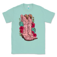 Seafoam floral cowgirl boots Classic Tee - texasbilliewilder