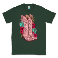 Sports Green floral cowgirl boots Classic Tee - texasbilliewilder