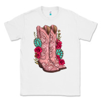 White floral cowgirl boots Classic Tee - texasbilliewilder