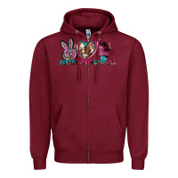 Burgundy peace love cowgirl Zipper Hoodie - Zillion Design Studio