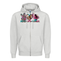 Dove Grey peace love cowgirl Zipper Hoodie - Zillion Design Studio
