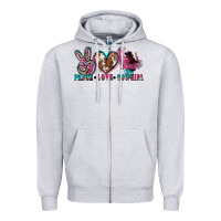 Heather Grey peace love cowgirl Zipper Hoodie - Zillion Design Studio