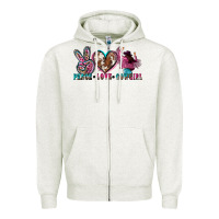 Oatmeal Heather peace love cowgirl Zipper Hoodie - Zillion Design Studio