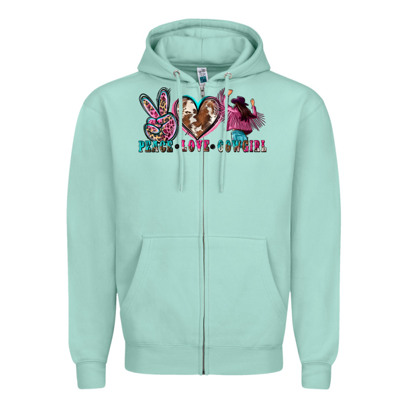 Peace Love Cowgirl Zipper Hoodie by Zillion Design Studio | Teevron