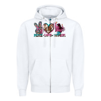 White peace love cowgirl Zipper Hoodie - Zillion Design Studio