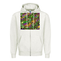 Oatmeal Heather mardi gras louisiana crocodile leopard Zipper Hoodie - RanaPortraitStore