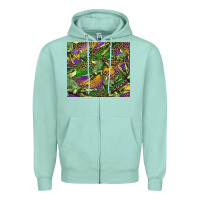 Seafoam mardi gras louisiana crocodile leopard Zipper Hoodie - RanaPortraitStore