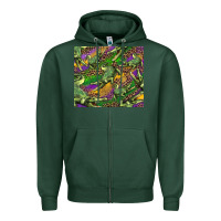 Sports Green mardi gras louisiana crocodile leopard Zipper Hoodie - RanaPortraitStore