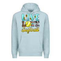 Blue Mist live love softball Premium Hoodie - LillyAllenDesigns