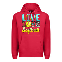 Cardinal live love softball Premium Hoodie - LillyAllenDesigns
