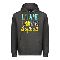 Charcoal Heather live love softball Premium Hoodie - LillyAllenDesigns