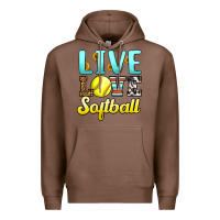 Chestnut live love softball Premium Hoodie - LillyAllenDesigns