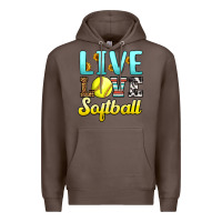 Coffee live love softball Premium Hoodie - LillyAllenDesigns