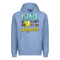 Colony Blue live love softball Premium Hoodie - LillyAllenDesigns