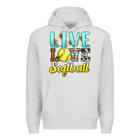 Dove Grey live love softball Premium Hoodie - LillyAllenDesigns