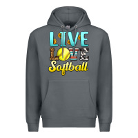 Rock live love softball Premium Hoodie - LillyAllenDesigns