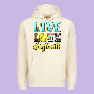 Live Love Softball Premium Hoodie Designed By Lillyallendesigns