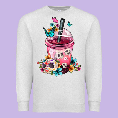 Mexican Day Of The Dead Skulls Coffee Cup Premium Sweatshirt Designed By Fadigitalartstudio