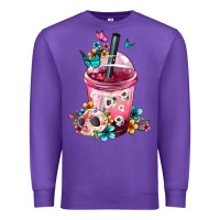 Purple mexican day of the dead skulls coffee cup Premium Sweatshirt - FaDigitalArtStudio