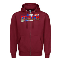 Burgundy coach Zipper Hoodie - texasbilliewilder
