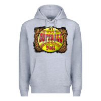 Heather Grey it's softball y'all Premium Hoodie - LillyAllenDesigns