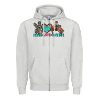 Dove Grey peace love cowboy Zipper Hoodie - Zillion Design Studio
