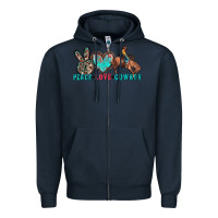 Navy peace love cowboy Zipper Hoodie - Zillion Design Studio