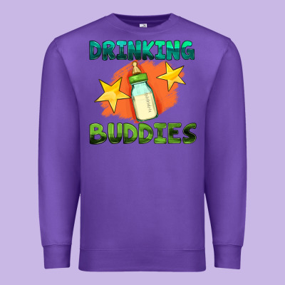 Drinking Buddies With Baby Bottle Premium Sweatshirt Designed By Hra Design Shop
